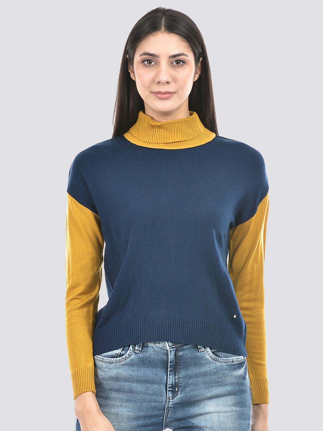 

Numero Uno Turtle Neck Acrylic Pullover, Blue