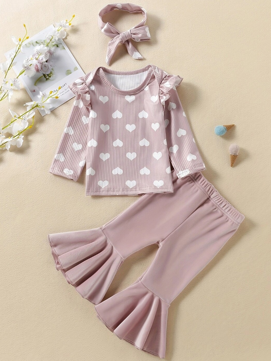 

StyleCast Girls Pink Printed Top with Trousers