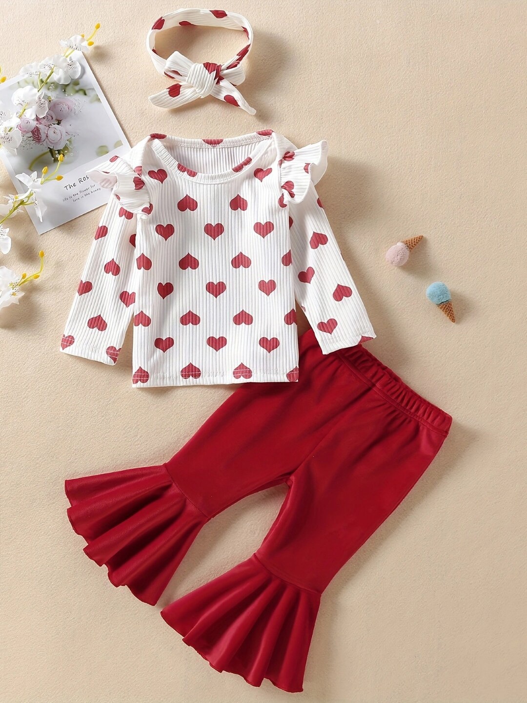 

StyleCast Red Infant Girls Printed Top with Trousers