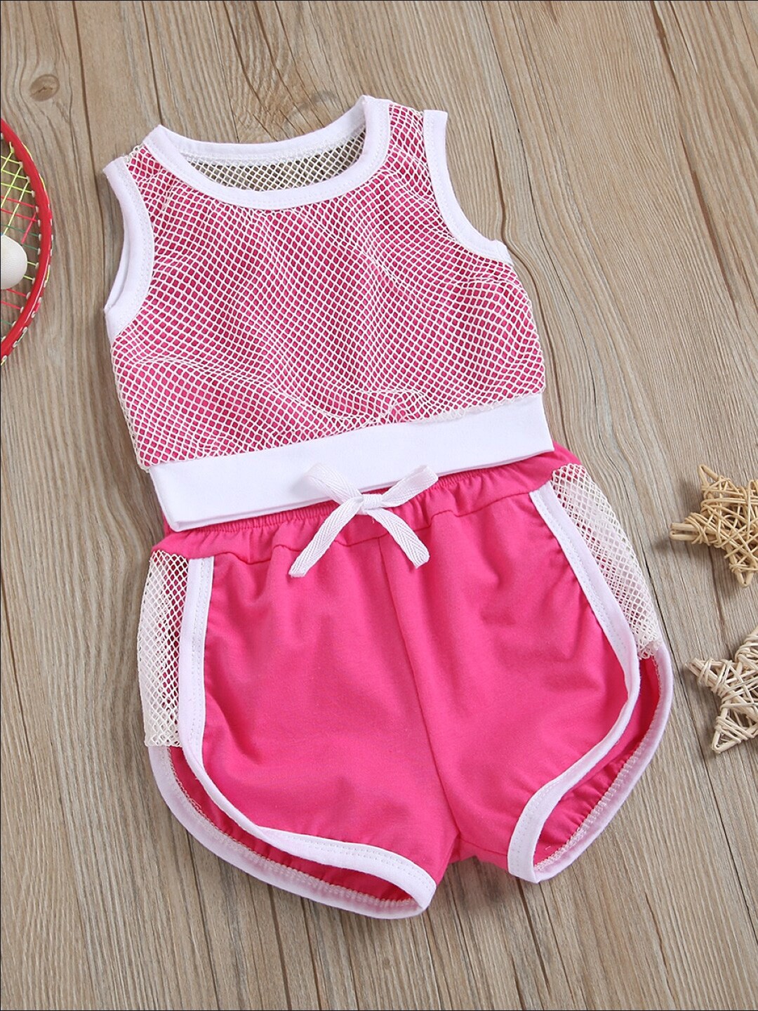 

StyleCast Girls Pink Round Neck Sleeveless T-shirt with Shorts