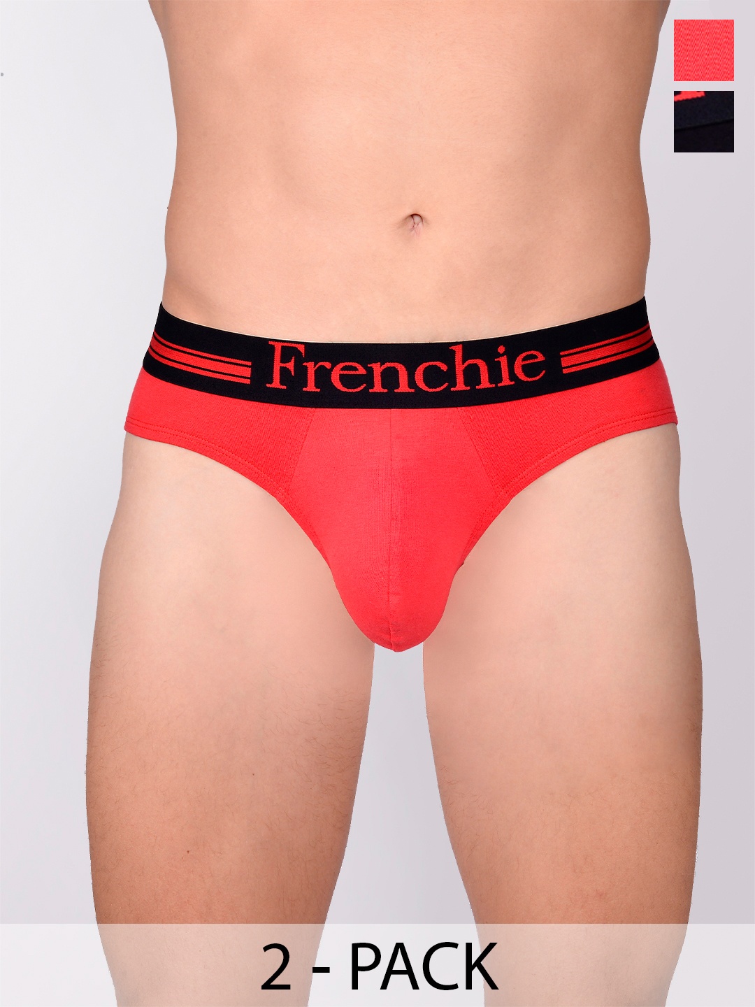 

FRENCHIE Pack Of 2 Assorted Pure Cotton Briefs CASUALS_4001_PO2_S