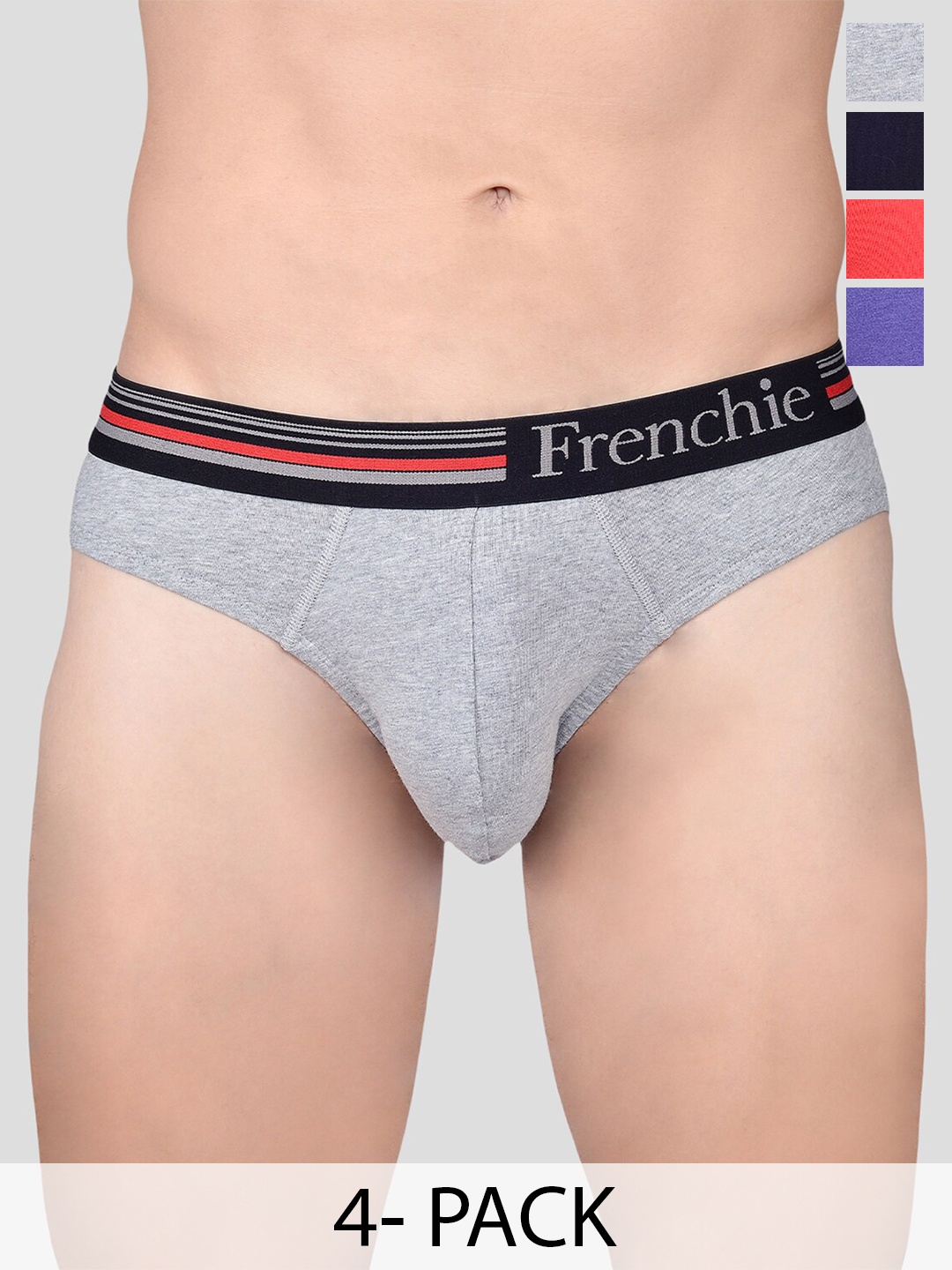 

FRENCHIE Men Pack Of 2 Assorted Mid-Rise Pure Cotton Briefs CASUALS_4000_PO2_S