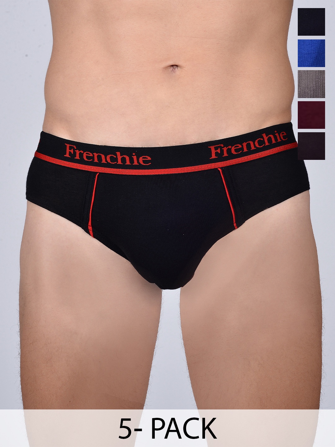 

FRENCHIE Men Pack Of 2 Assorted Mid-Rise Pure Cotton Briefs FR-MI-BF-PRO-10P-80-PO2