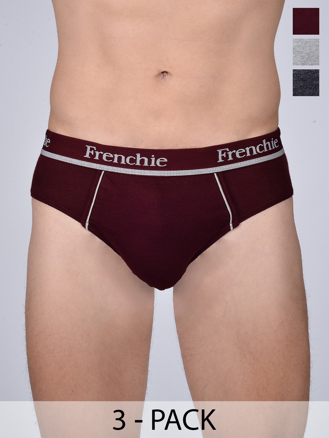 

FRENCHIE Pack Of 3 Assorted Pure Cotton Briefs FR-MI-BF-PRO-10P-80-PO3