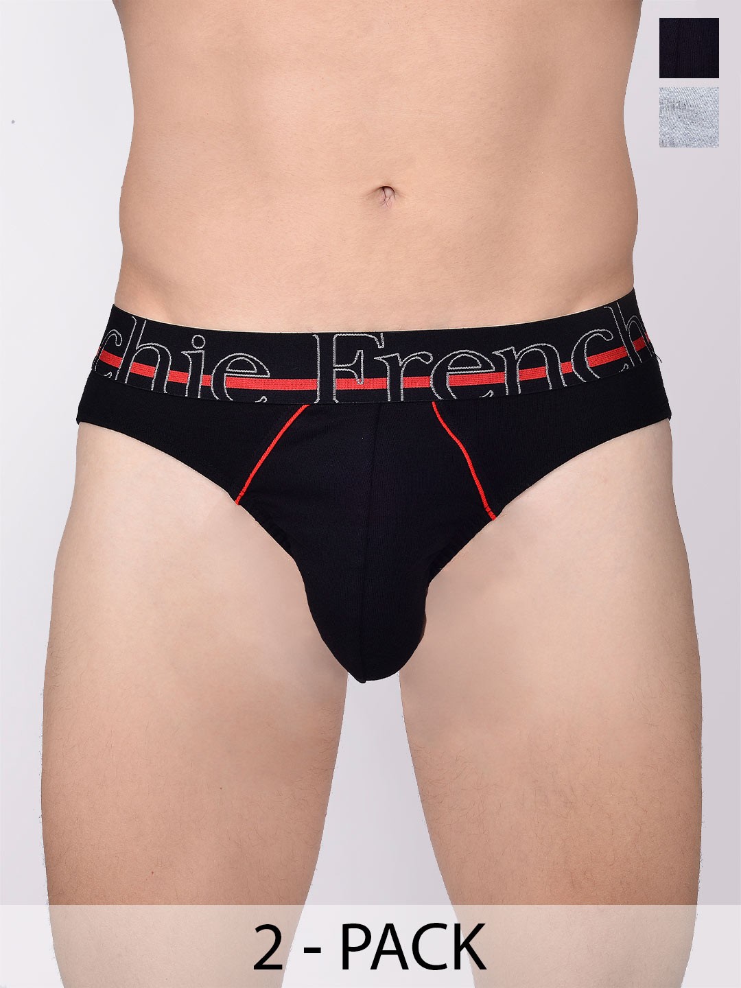 

FRENCHIE Pack Of 2 Assorted Pure Cotton Briefs CASUALS_4002_PO2_S