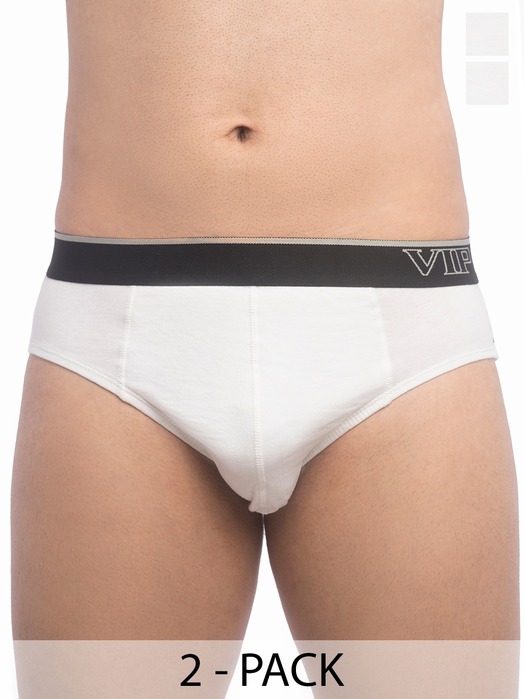 

FRENCHIE Pack Of 2 Assorted Cotton Basic Briefs- FR-MI-BF-1000W-10P-S-PO2