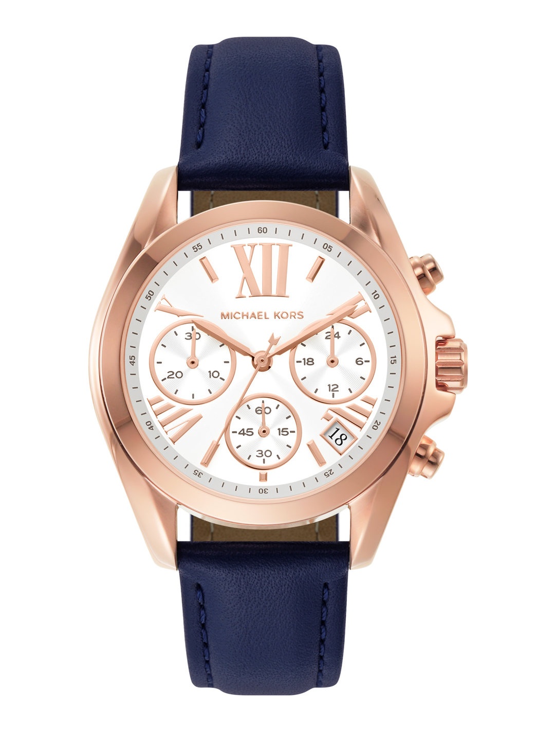 

Michael Kors Women Bradshaw Dial & Leather Straps Analogue Multi Function Watch MK2960, White