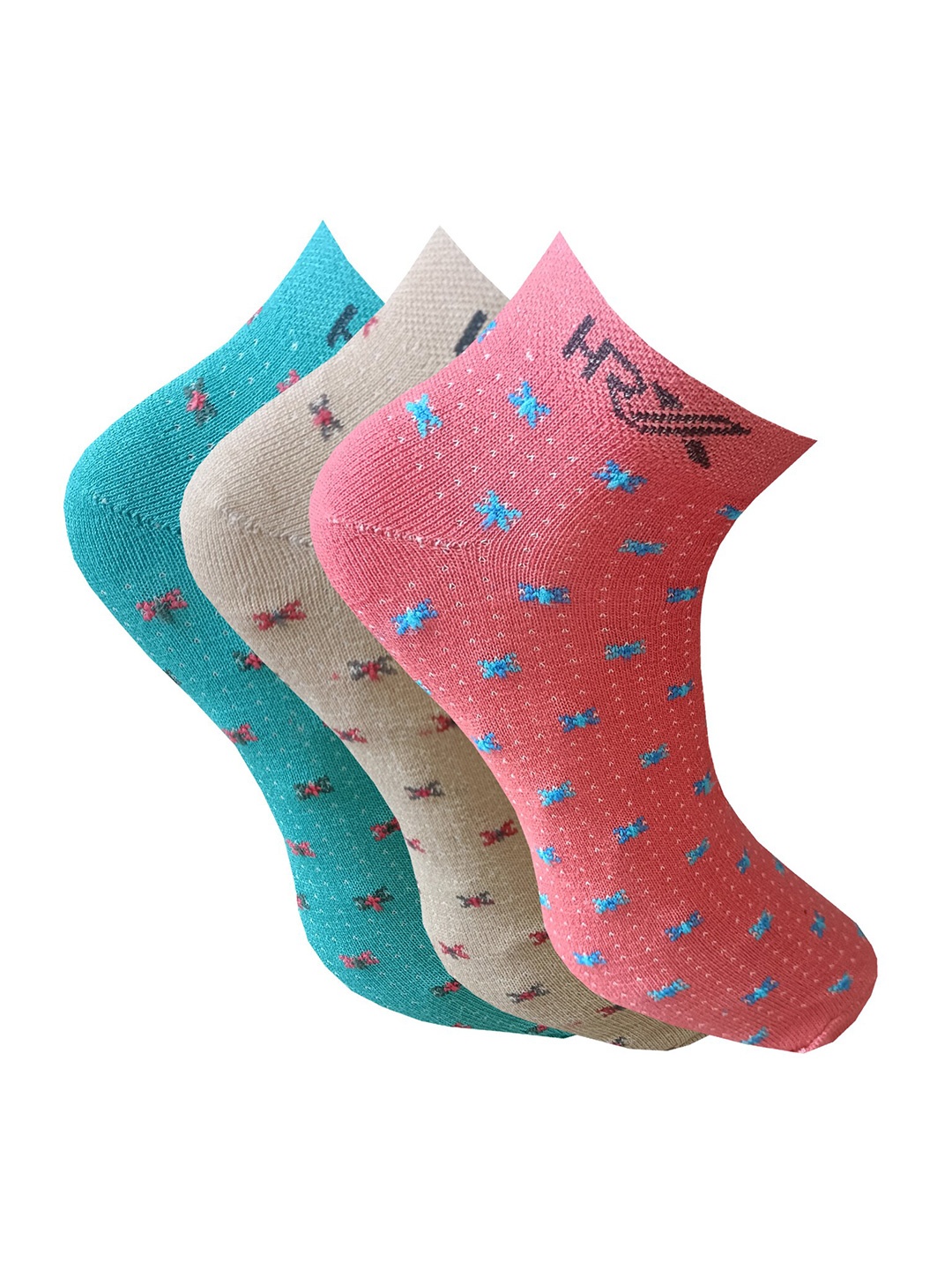 

HRX by Hrithik Roshan Women Pack of 3 Ankle Length Socks, Pink