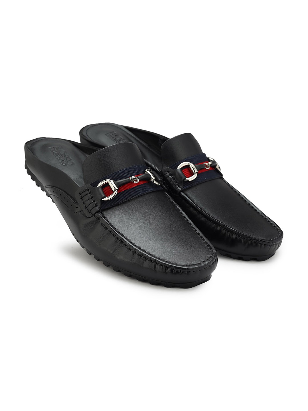 

ROSSO BRUNELLO Men Leather Comfort Sandals, Black