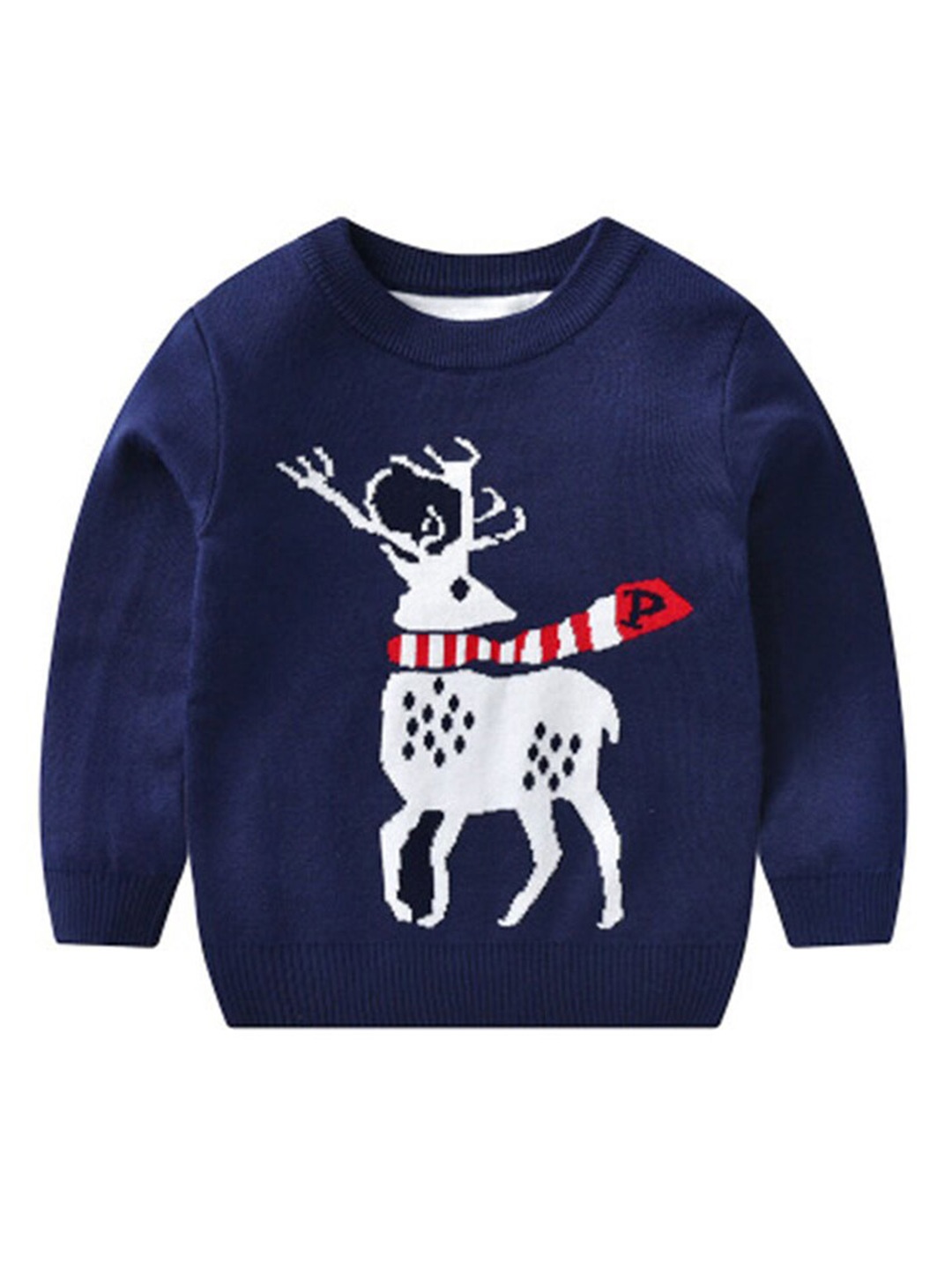 

StyleCast Boys Navy Blue Graphic Printed Pullover Sweater