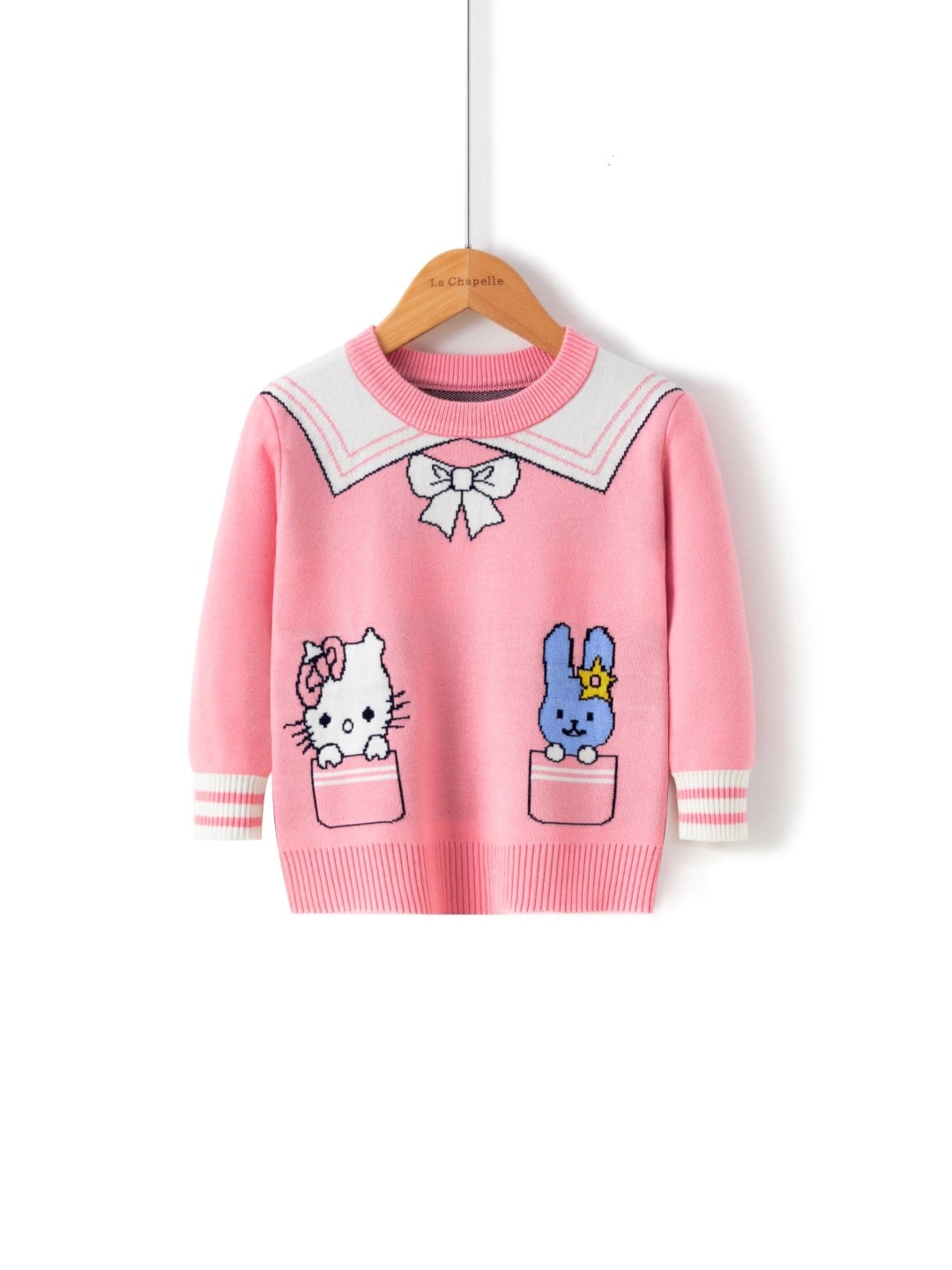 

StyleCast Girls Pink Graphic Printed Pullover Sweater