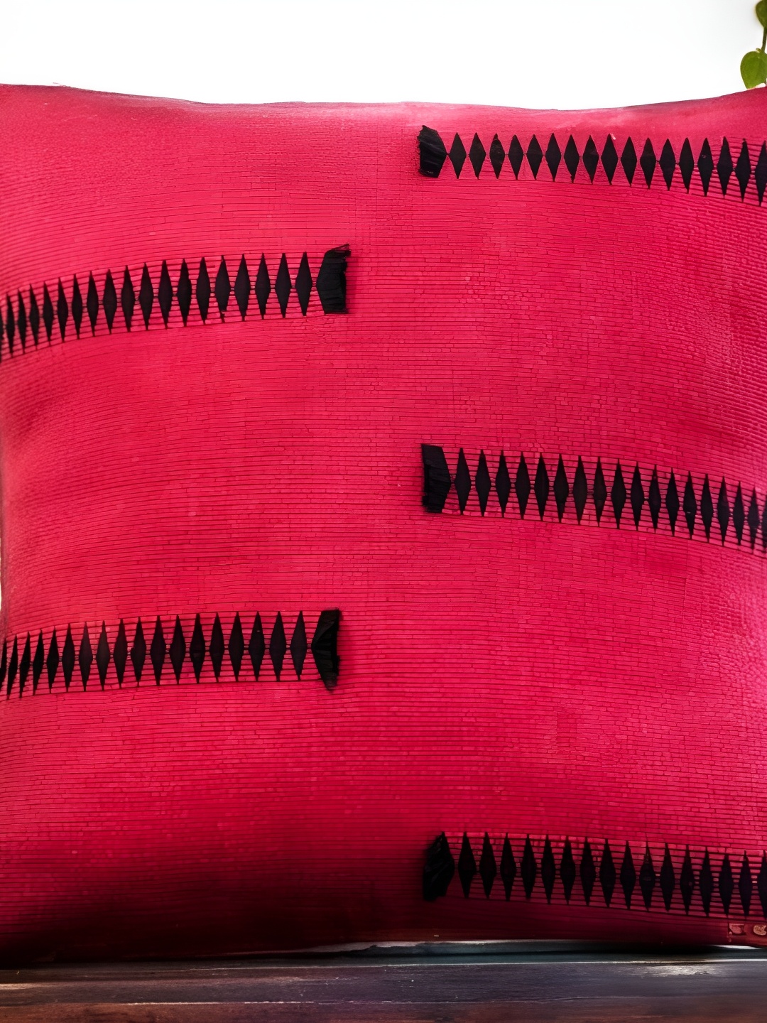

Peepul Tree Red & Black Geometric Printed Cotton Square Cushion Cover