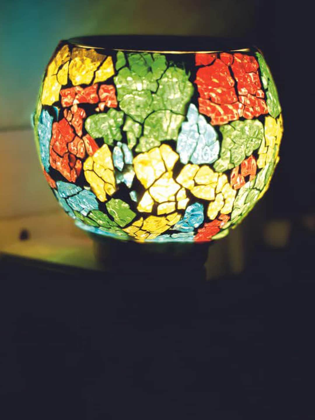 

NMII Red and Yellow Contemporary Glass Table Lamps