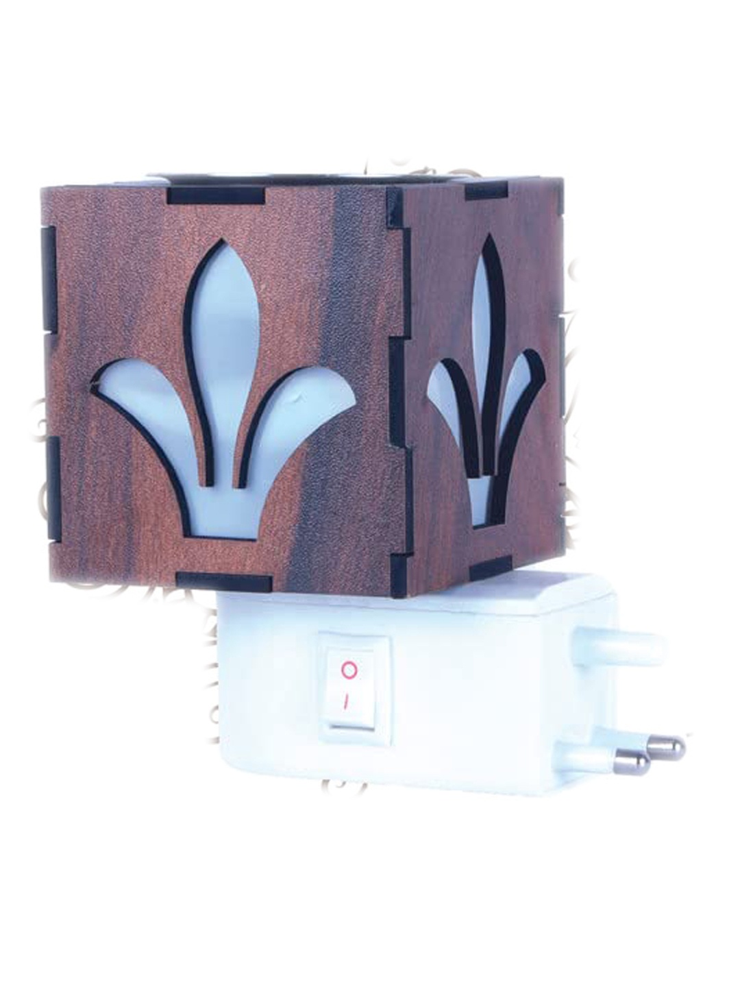 

NMII Brown Rectangle Printed Glass Contemporary Table Lamp