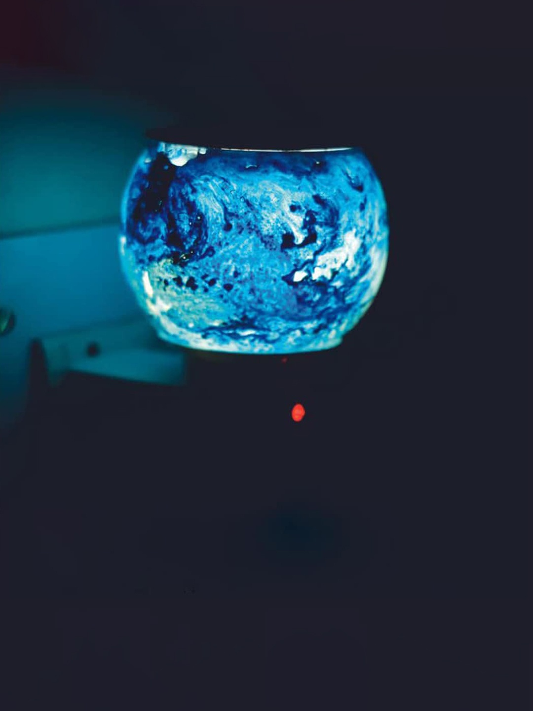 

NMII Blue Printed Glass Kapoor Dani Electrical Abstract Table Lamp