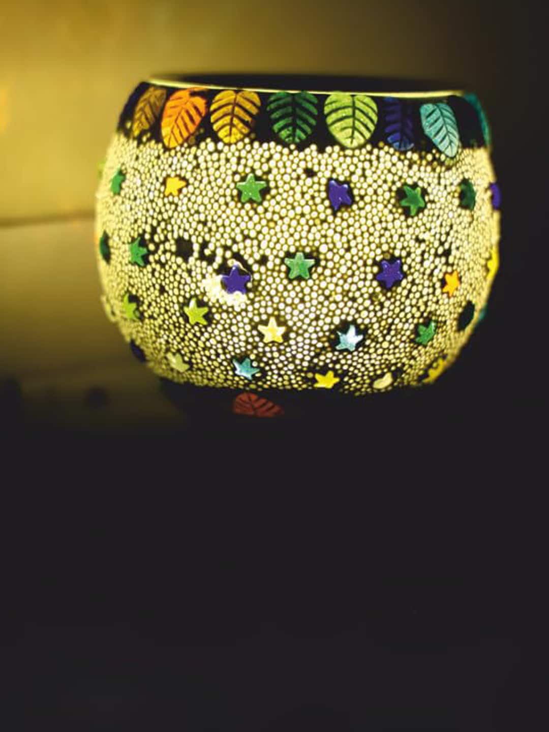 

NMII Blue and Yellow Contemporary Kapoor Dani Electrical Glass Table Lamps