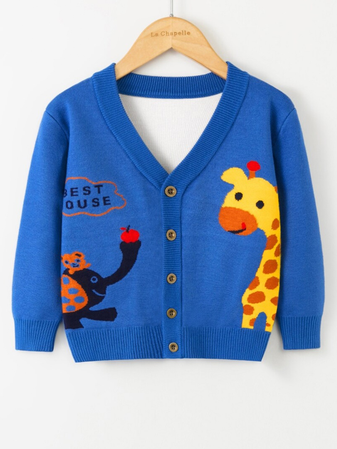 

StyleCast Girls Blue Graphic Printed Front Open Sweater
