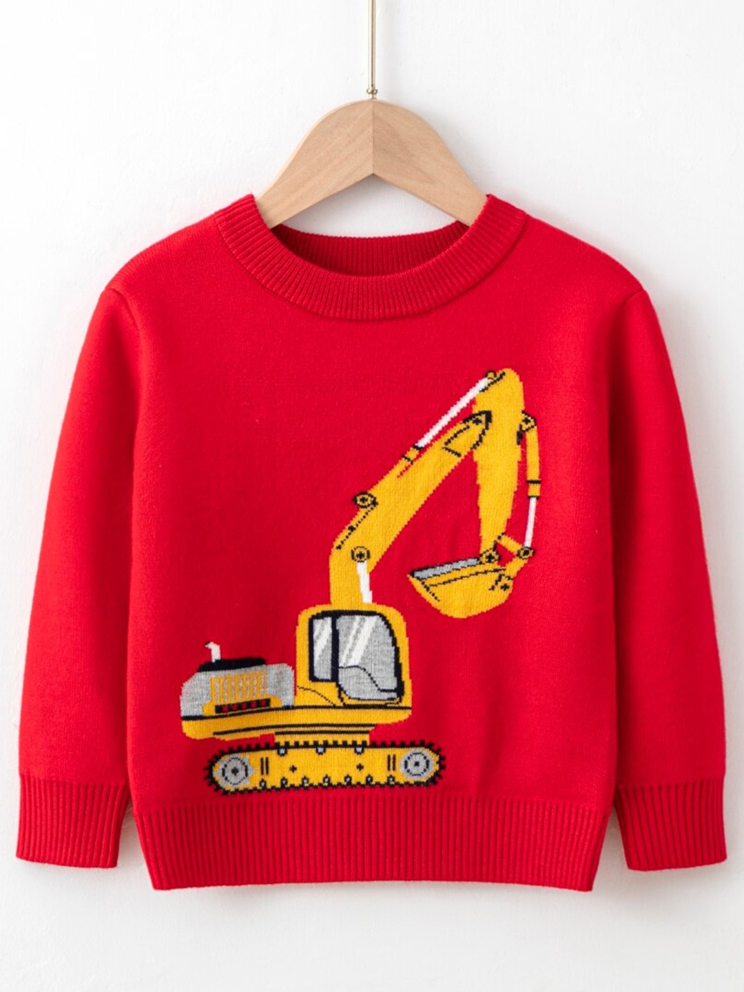 

StyleCast Boys Graphic Printed Long Sleeves Pullover Sweater, Red