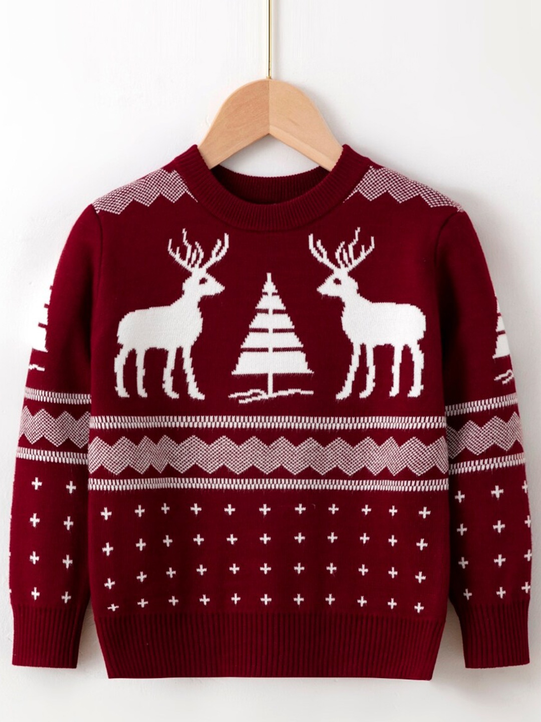 

StyleCast Boys Maroon & White Graphic Printed Pullover