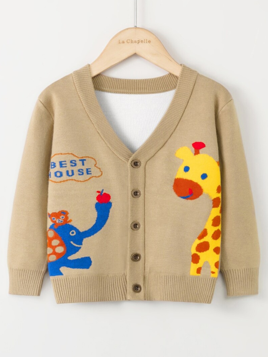 

StyleCast Girls Brown & Yellow Graphic Printed V-Neck Cardigan Sweater