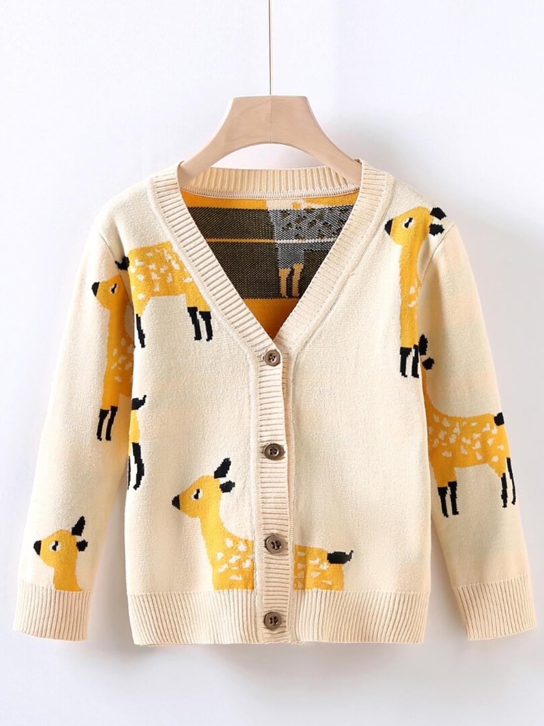 

StyleCast Girls Graphic Printed Cardigan, Cream