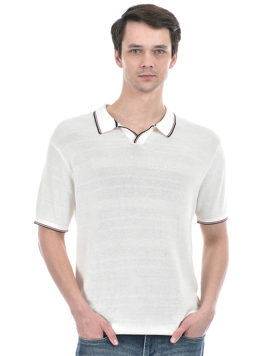 

Numero Uno Polo Collar Pure Cotton T-Shirt, White