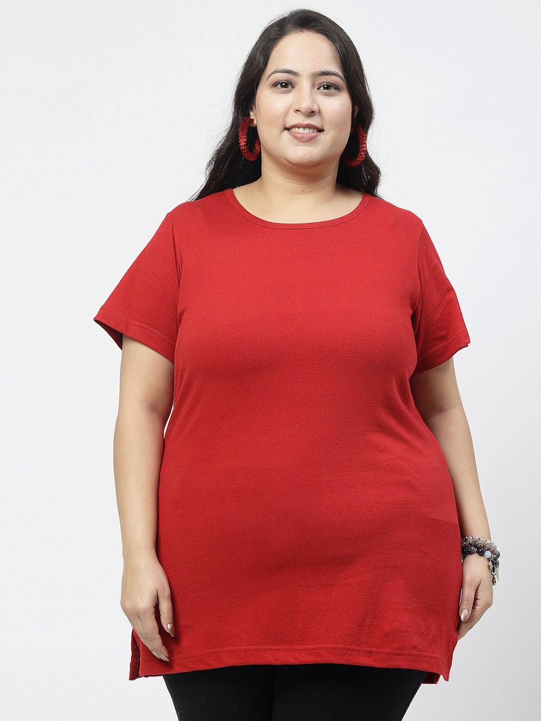 

plusS Plus Size Cotton T-shirt, Red