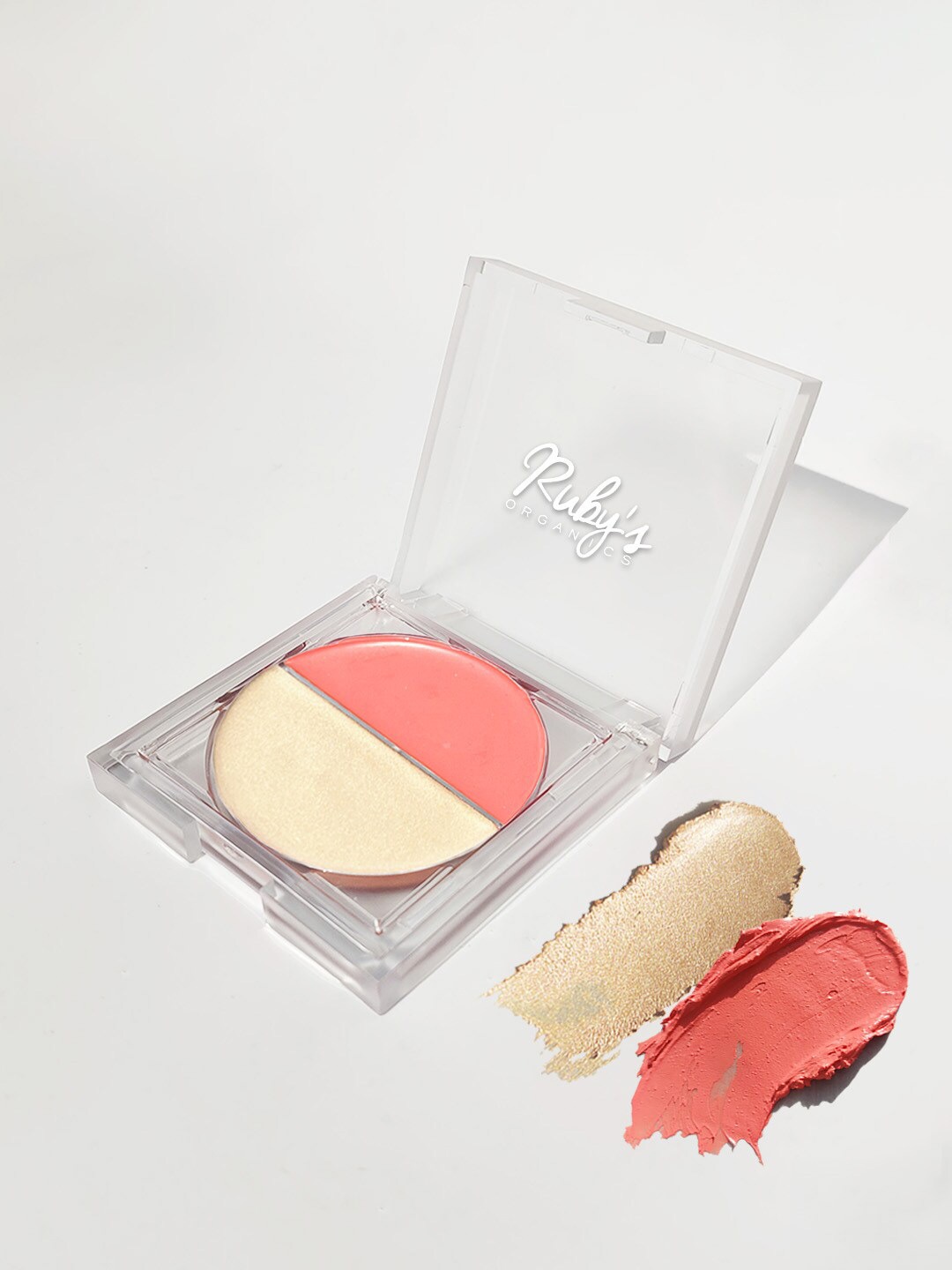 

Ruby's Organics Blush & Highlighter Creme Duo - 9g - Peach & Aura