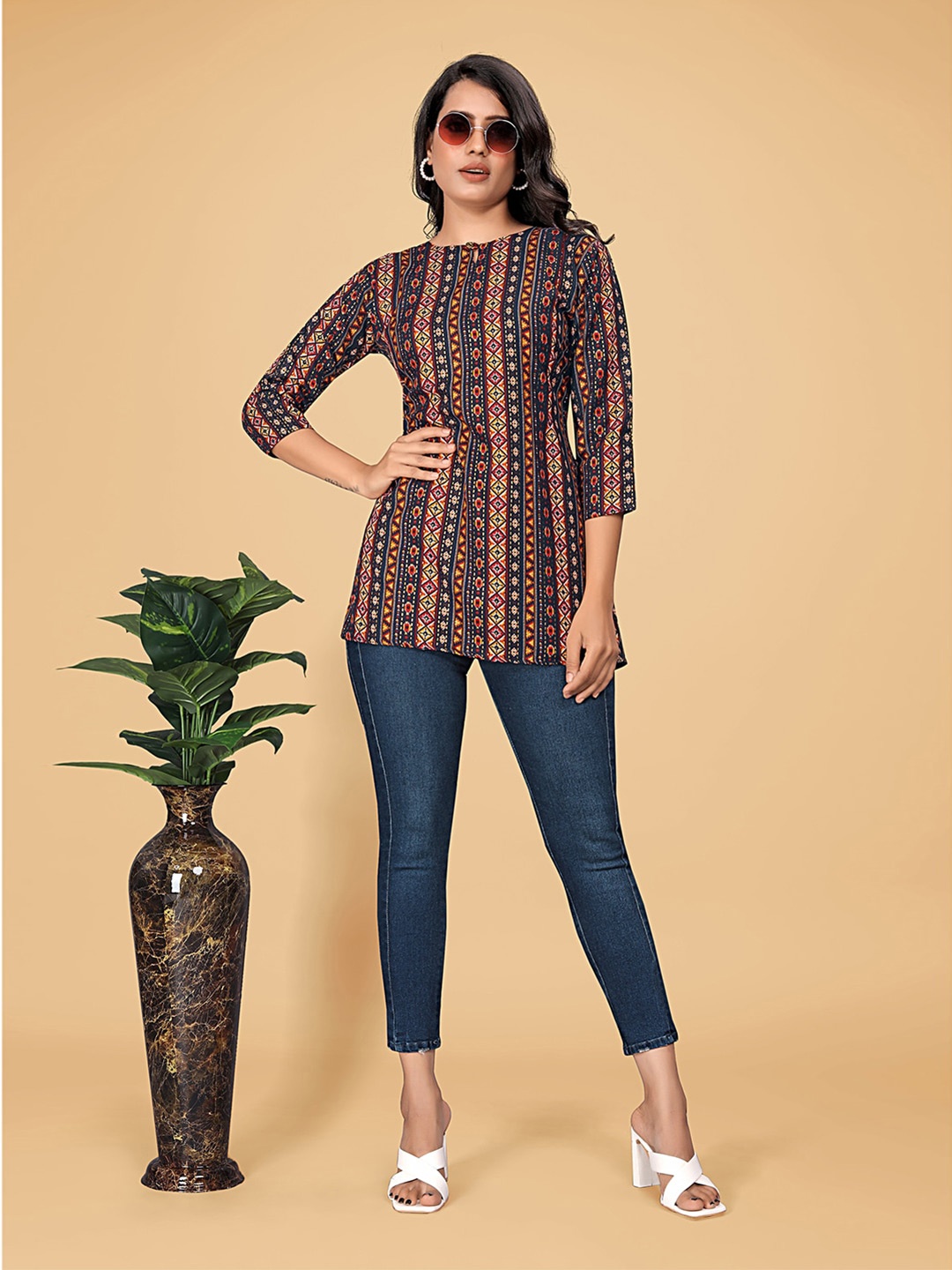 

BAESD Print Cotton Top, Black