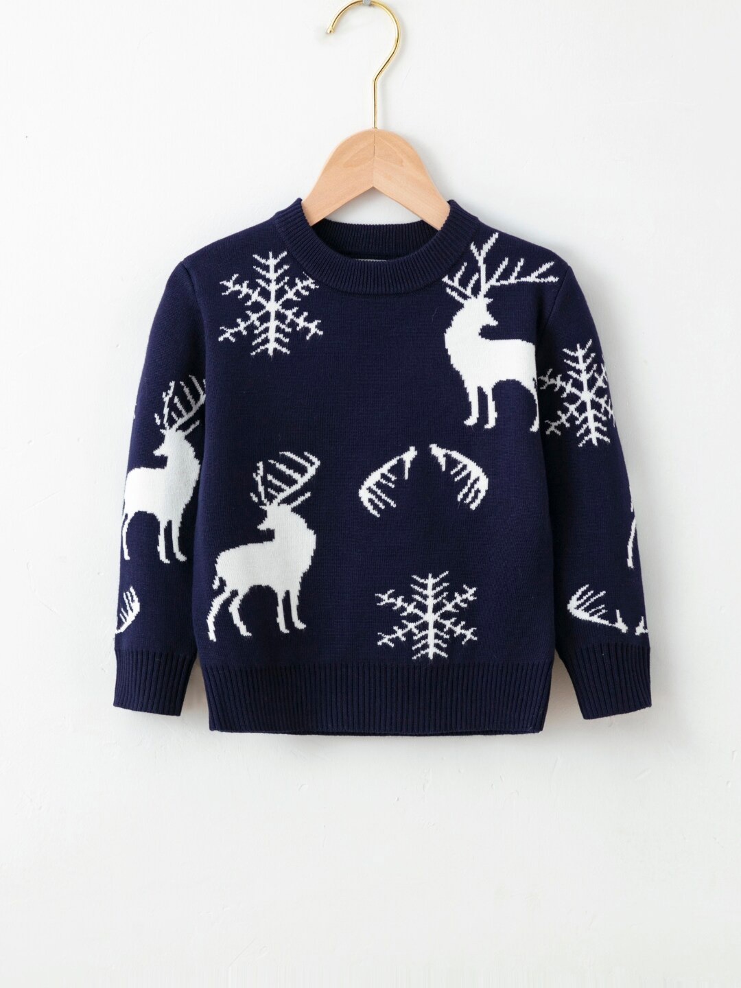 

StyleCast Boys Navy Blue Graphic Printed Pullover Sweater