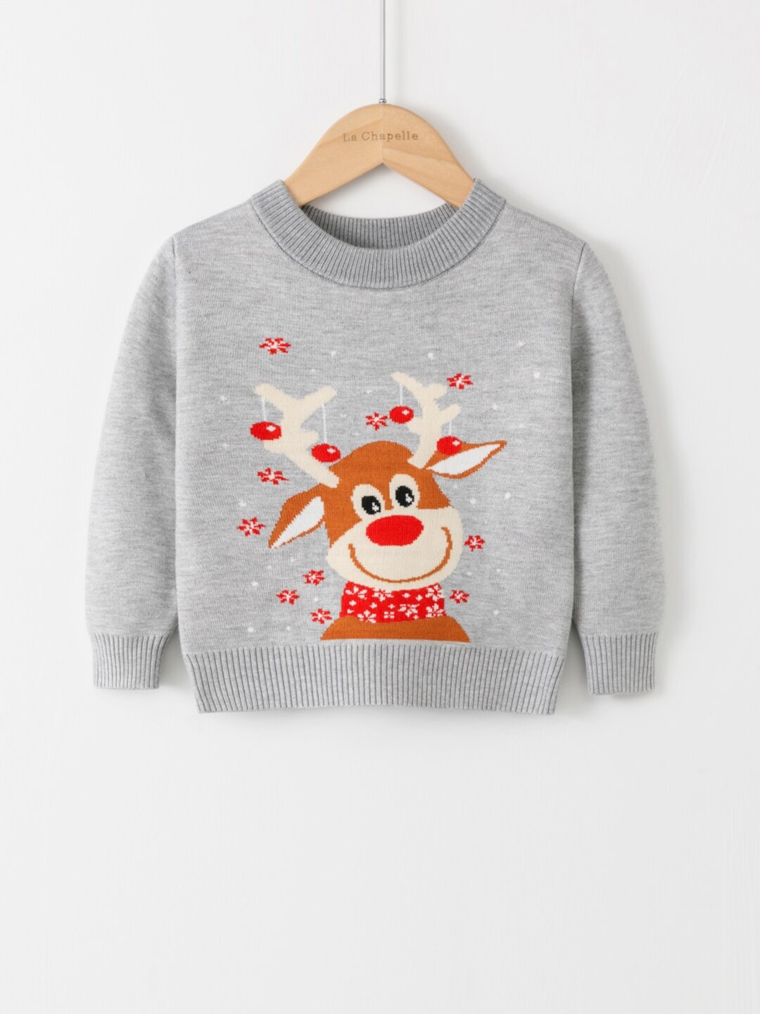 

StyleCast Girls Printed Round Neck Pullover, Grey