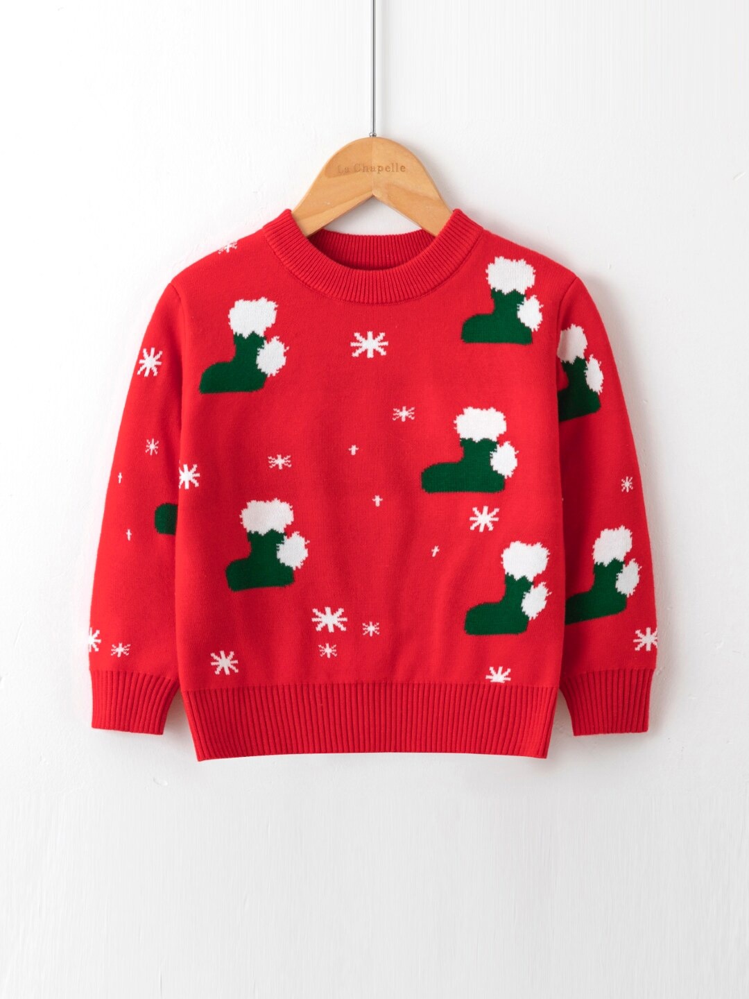 

StyleCast Boys Red & Green Graphic Printed Pullover Sweater