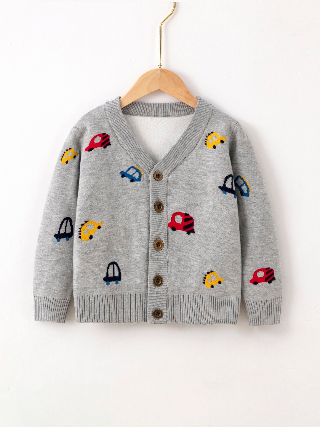 

StyleCast Boys Grey Conversational Printed Cardigan Sweater