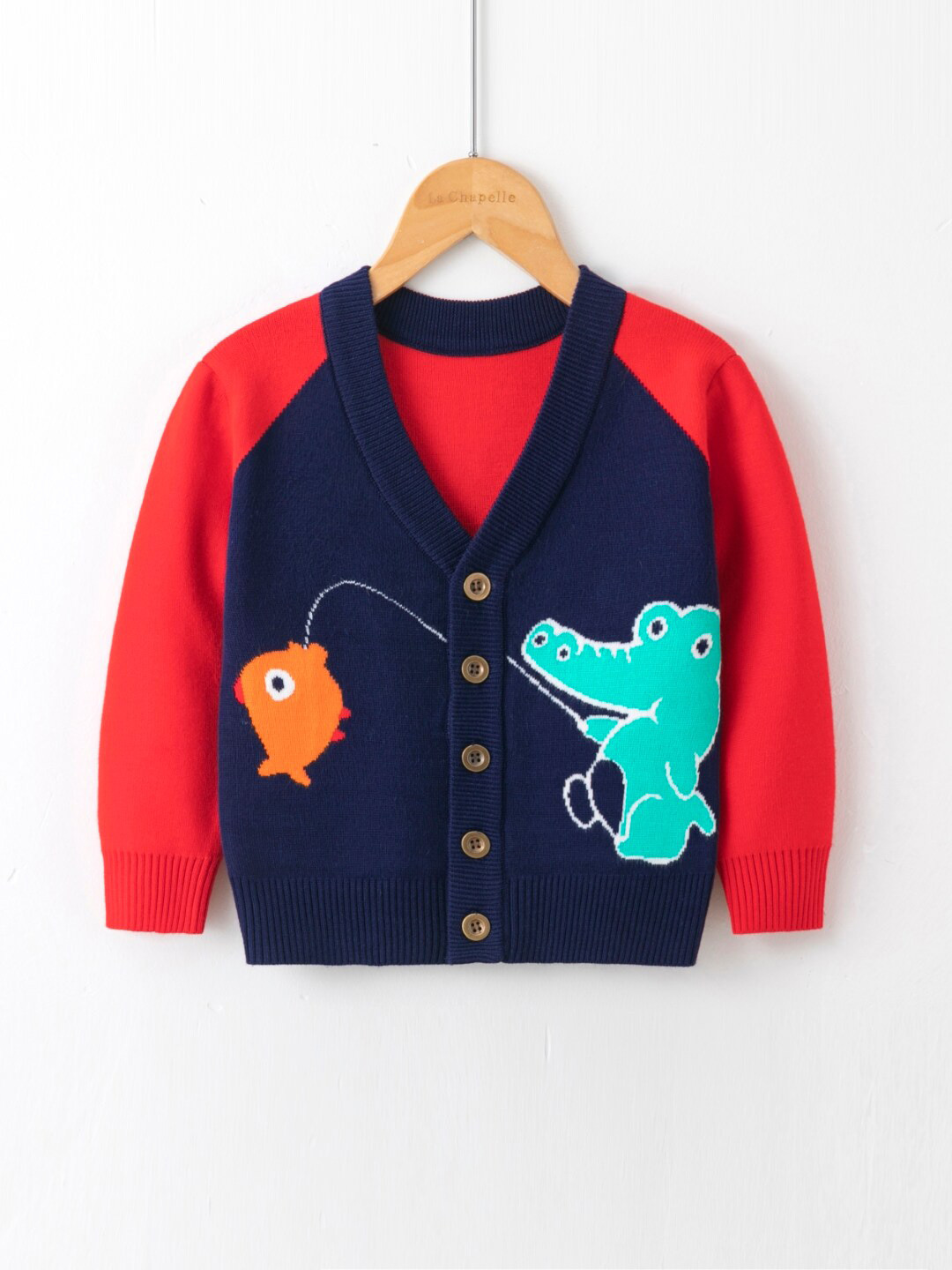 

StyleCast Boys Navy Blue Graphic Printed Cardigan