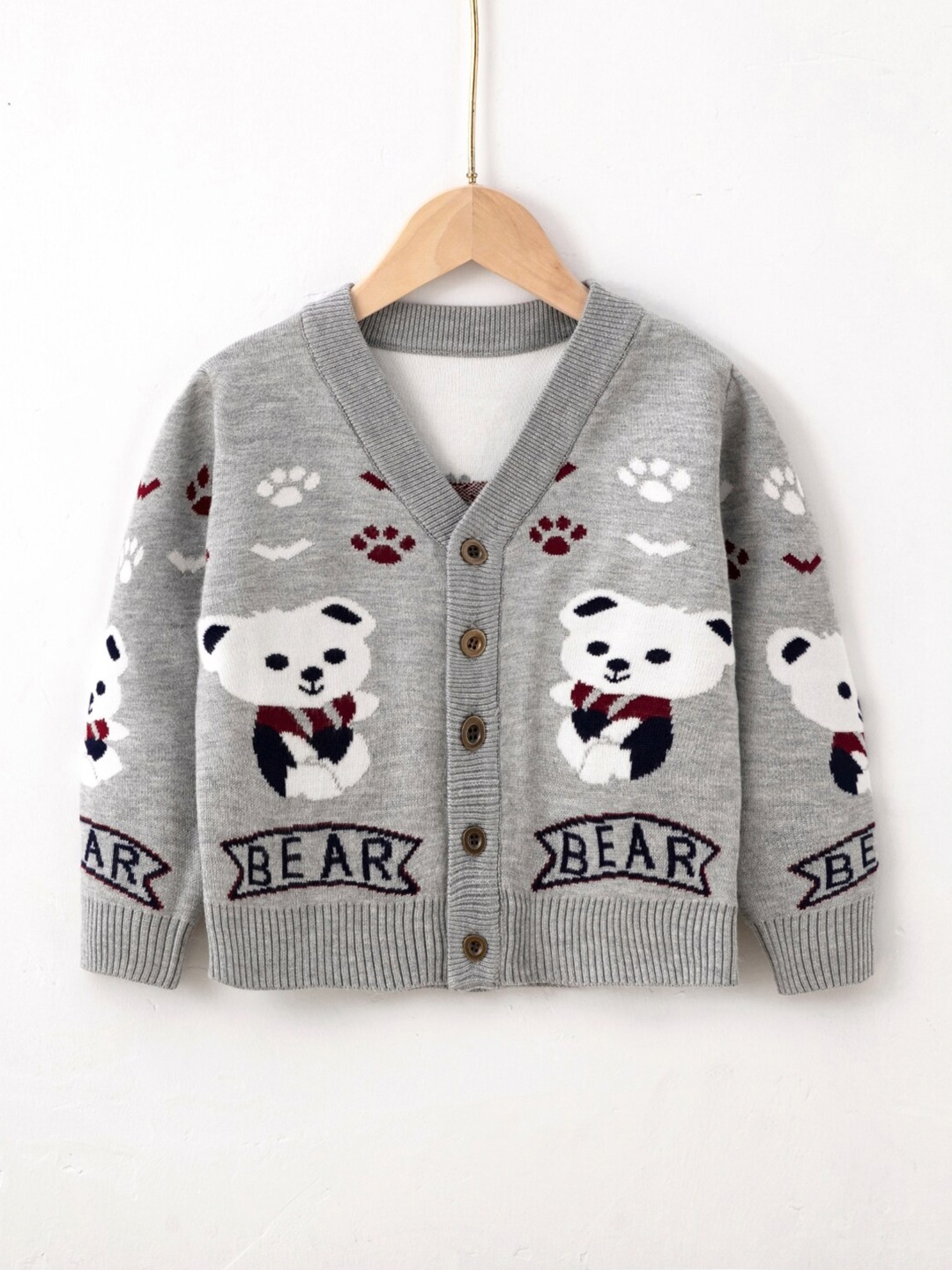 

StyleCast Boys Grey Graphic Printed Cardigan