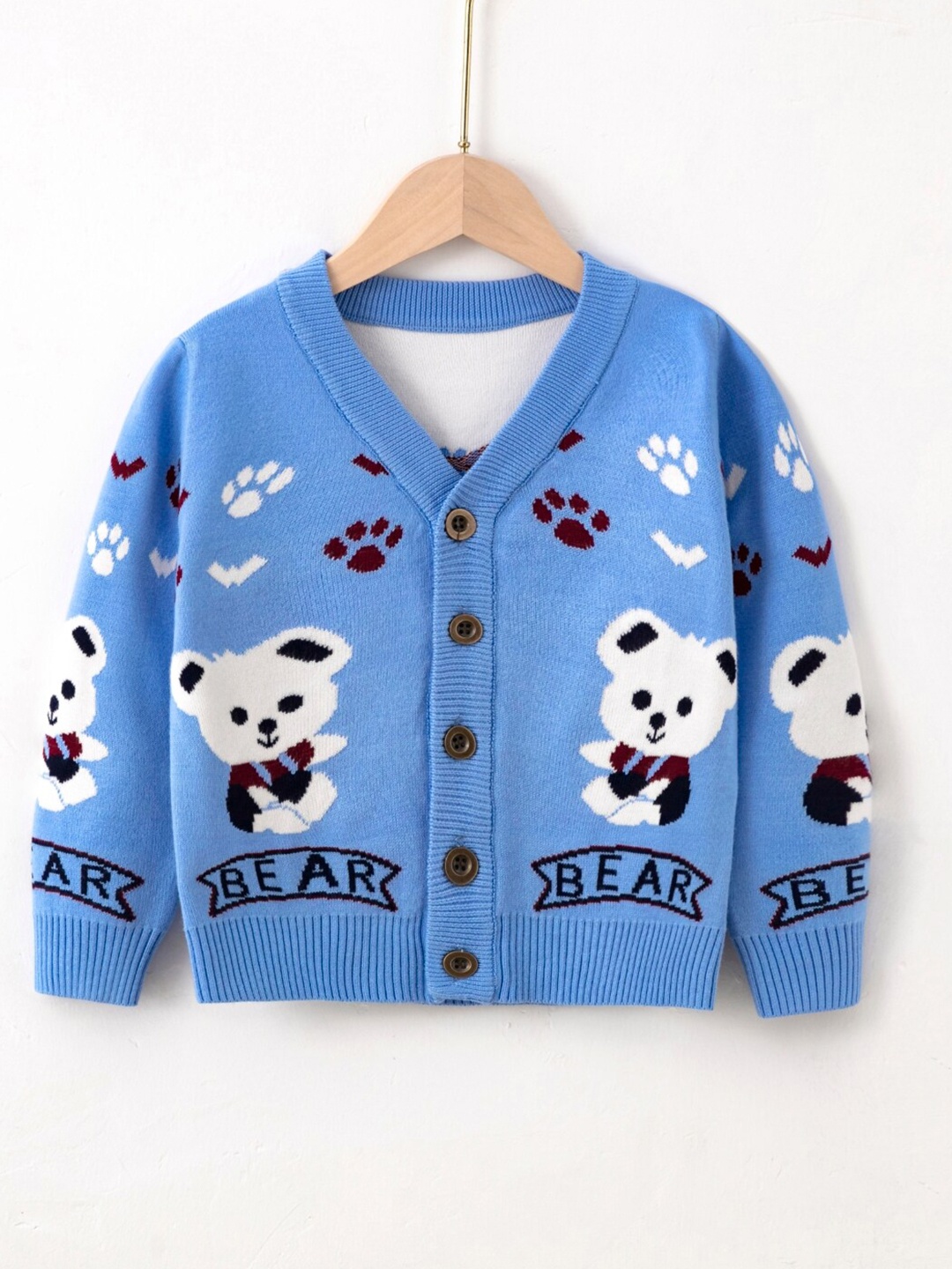 

StyleCast Boys Blue & White Graphic Printed Cardigan Sweater