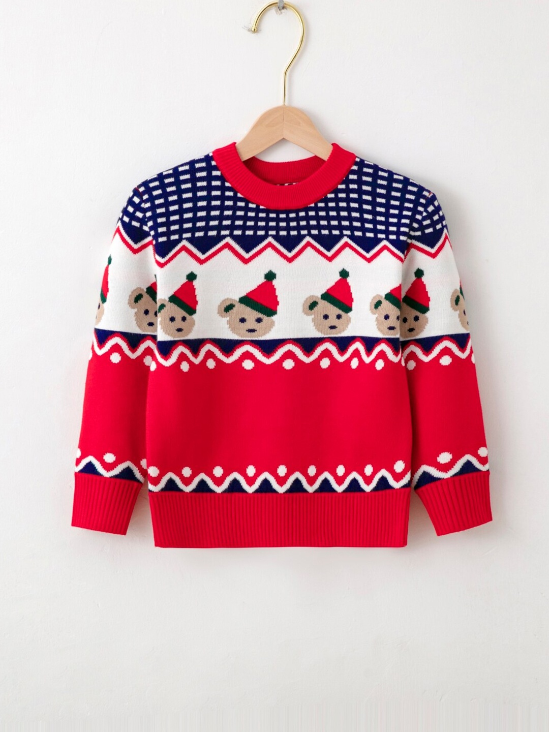

StyleCast Boys Red Graphic Self Design Pullover Sweater