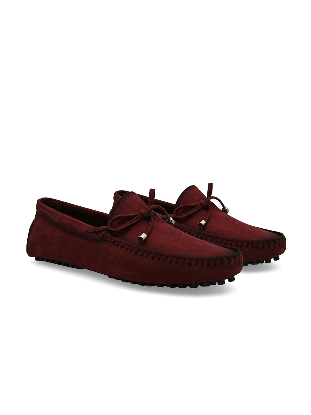 

San Frissco Men Bows Detail Lightweight Loafers, Maroon