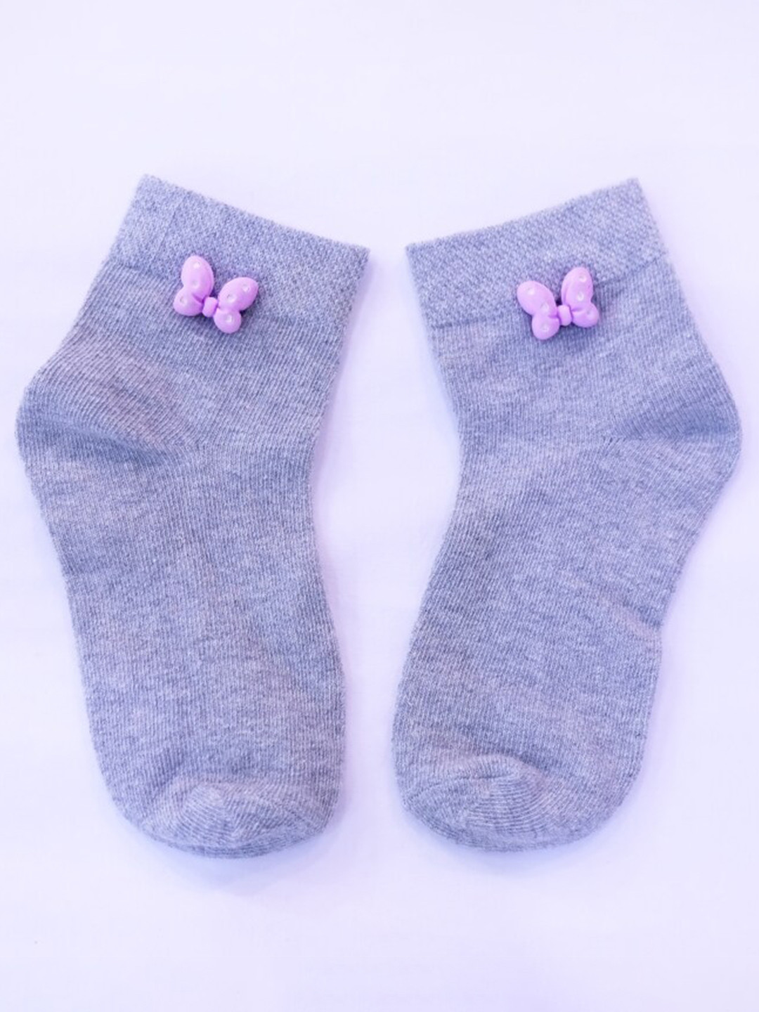 

TIPY TIPY TAP Girls Cotton Bow Detail Ankle Length Socks, Grey