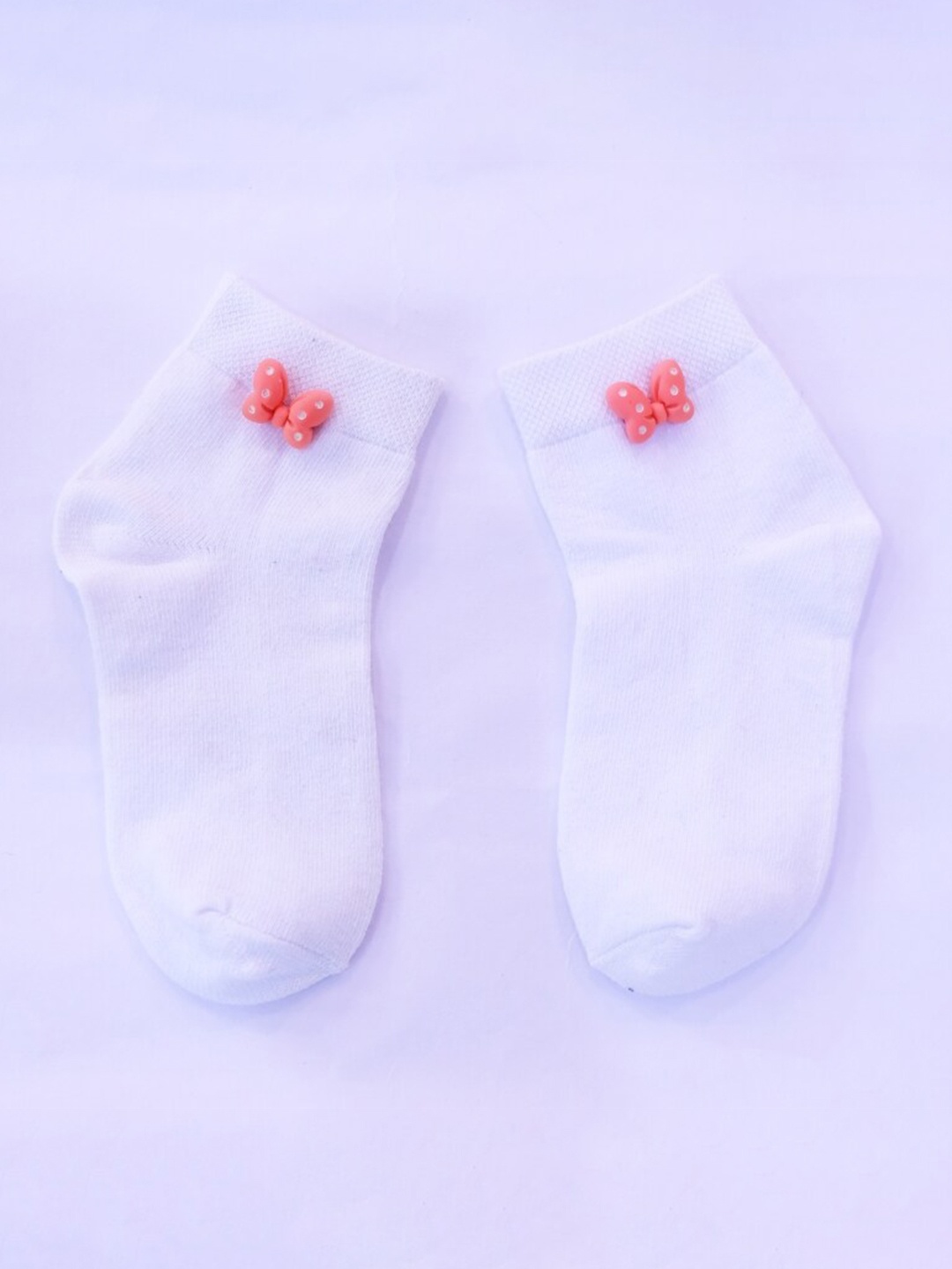 

TIPY TIPY TAP Girls Cotton Ankle Length Bow Detail Socks, White