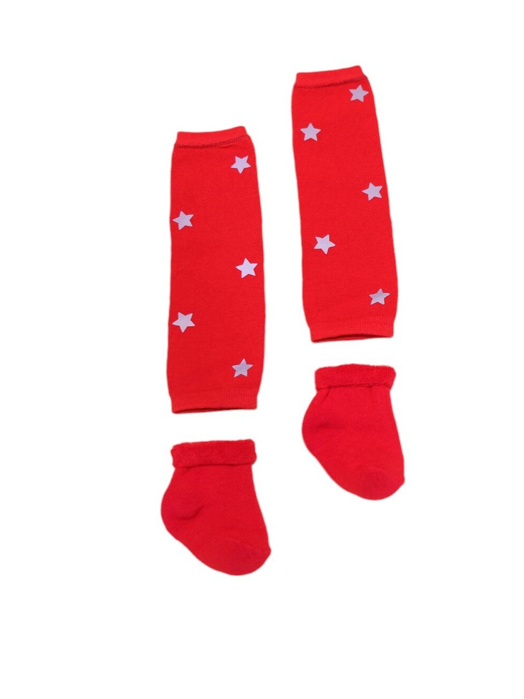 

TIPY TIPY TAP Kids Cotton Ankle-Length Socks With Leg Warmer, Red