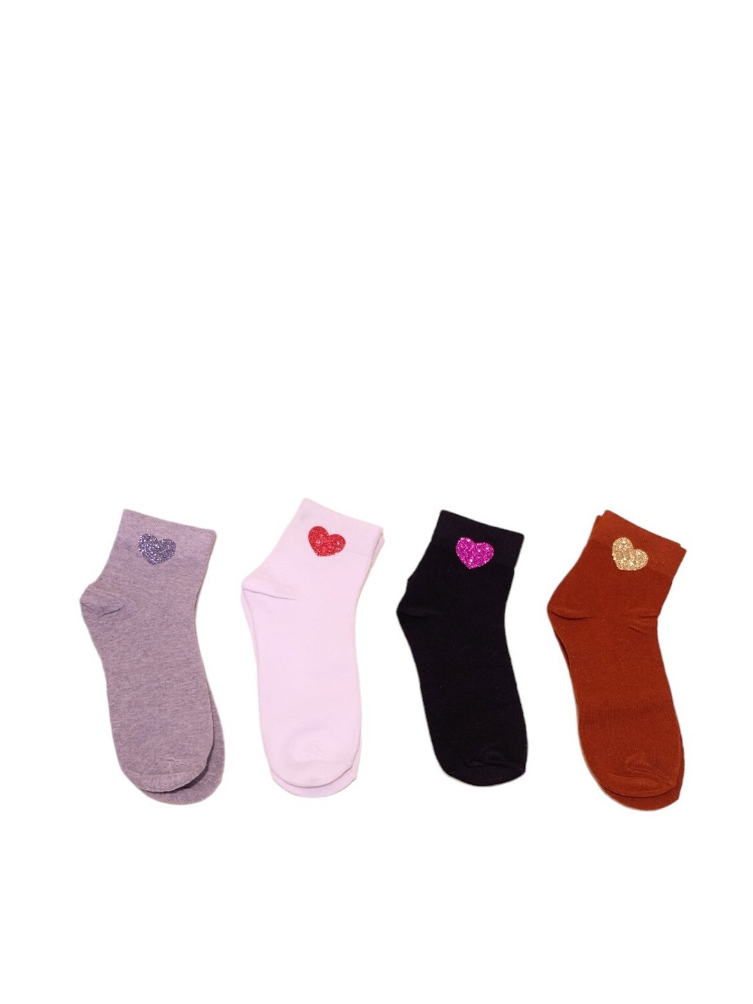 

TIPY TIPY TAP Girls Pack Of 4 Cotton Ankle Length Socks, Grey