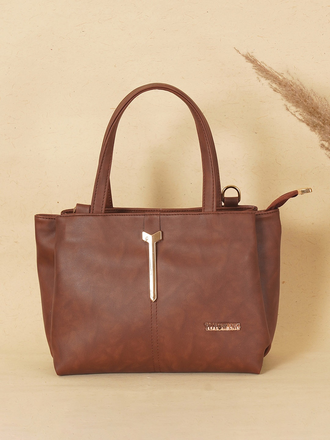 

YOYOWING Structured Shoulder Bag, Brown