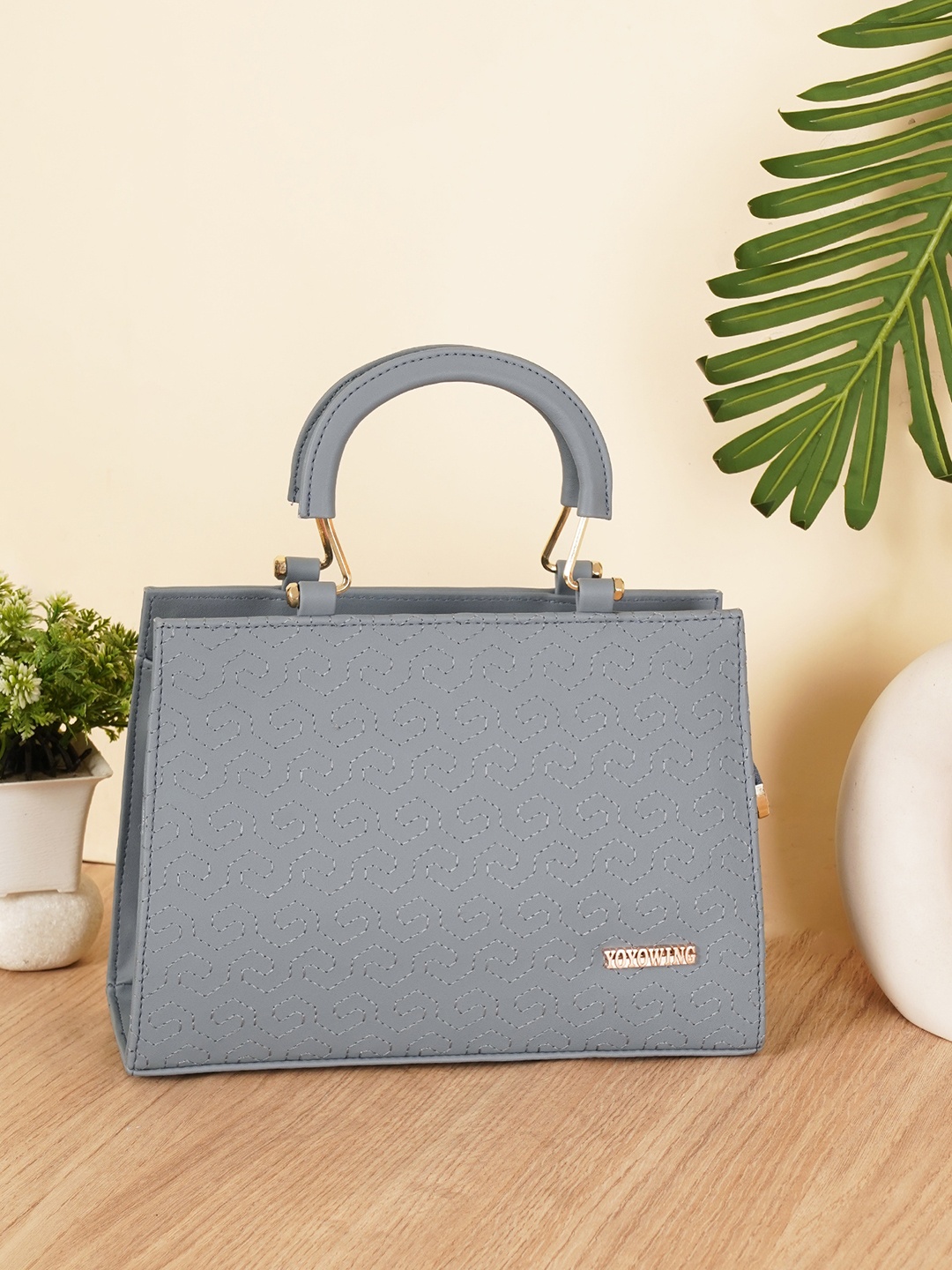 

YOYOWING Textured Structured Handheld Bag, Grey