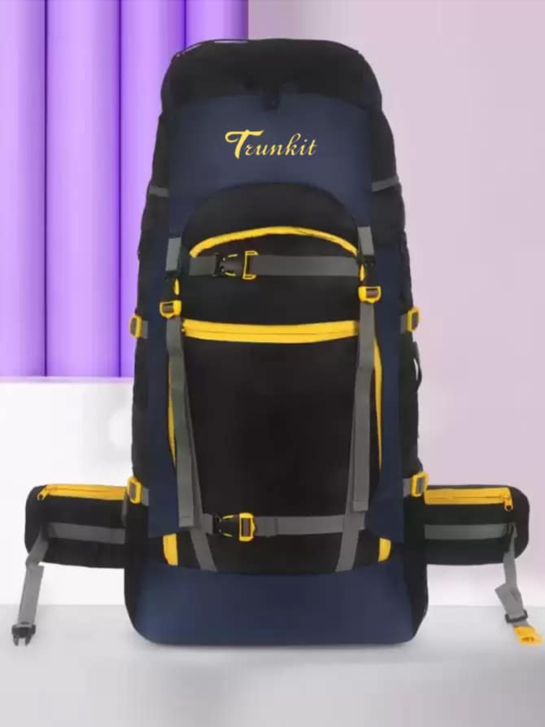 

TRUNKIT Colourblocked Waterproof Hiking Rucksack, Navy blue