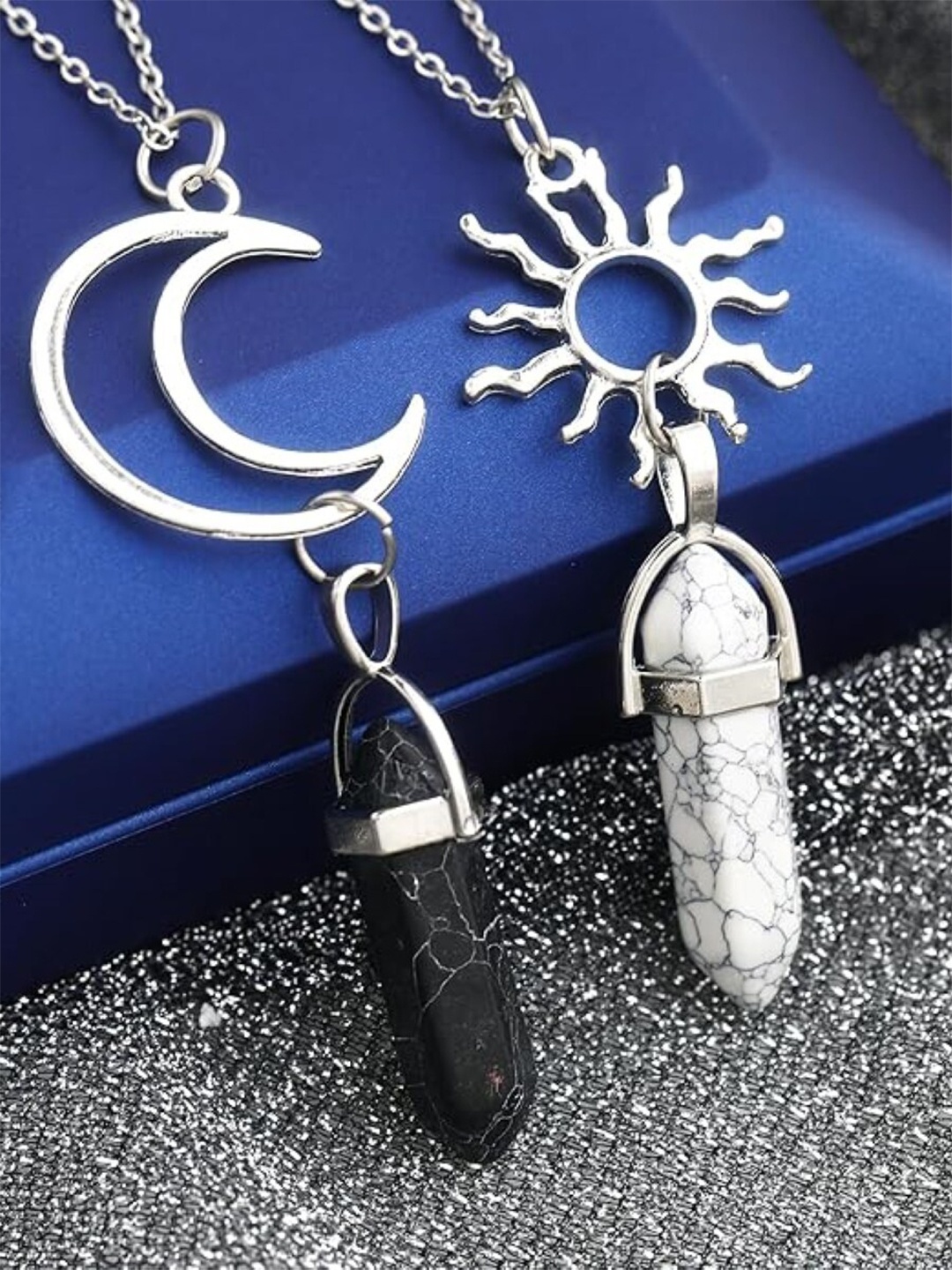 

EL REGALO Set Of 2 Pendant With Chain, Silver