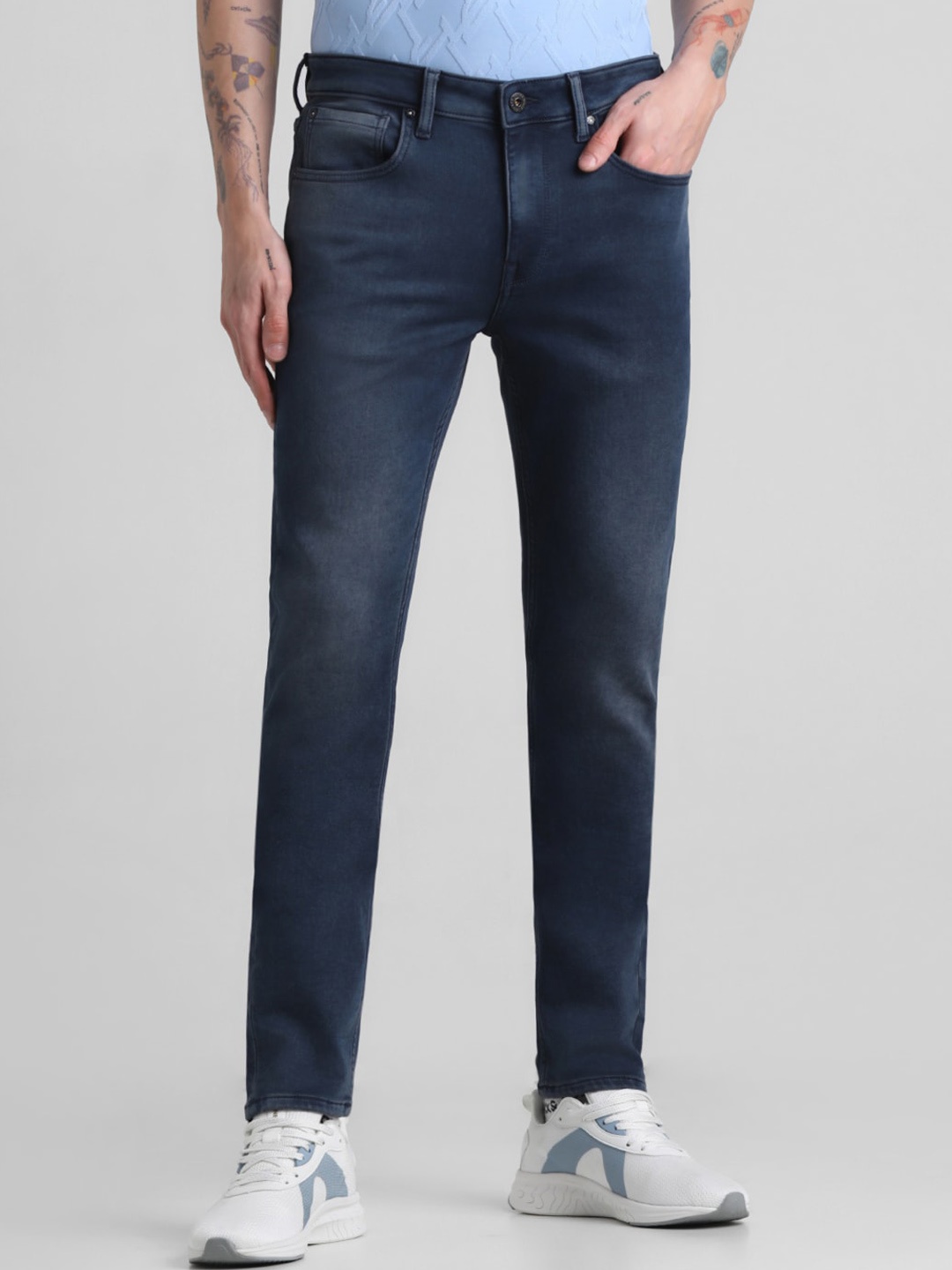 

Jack & Jones Men Skinny Fit Heavy Fade Stretchable Jeans, Blue