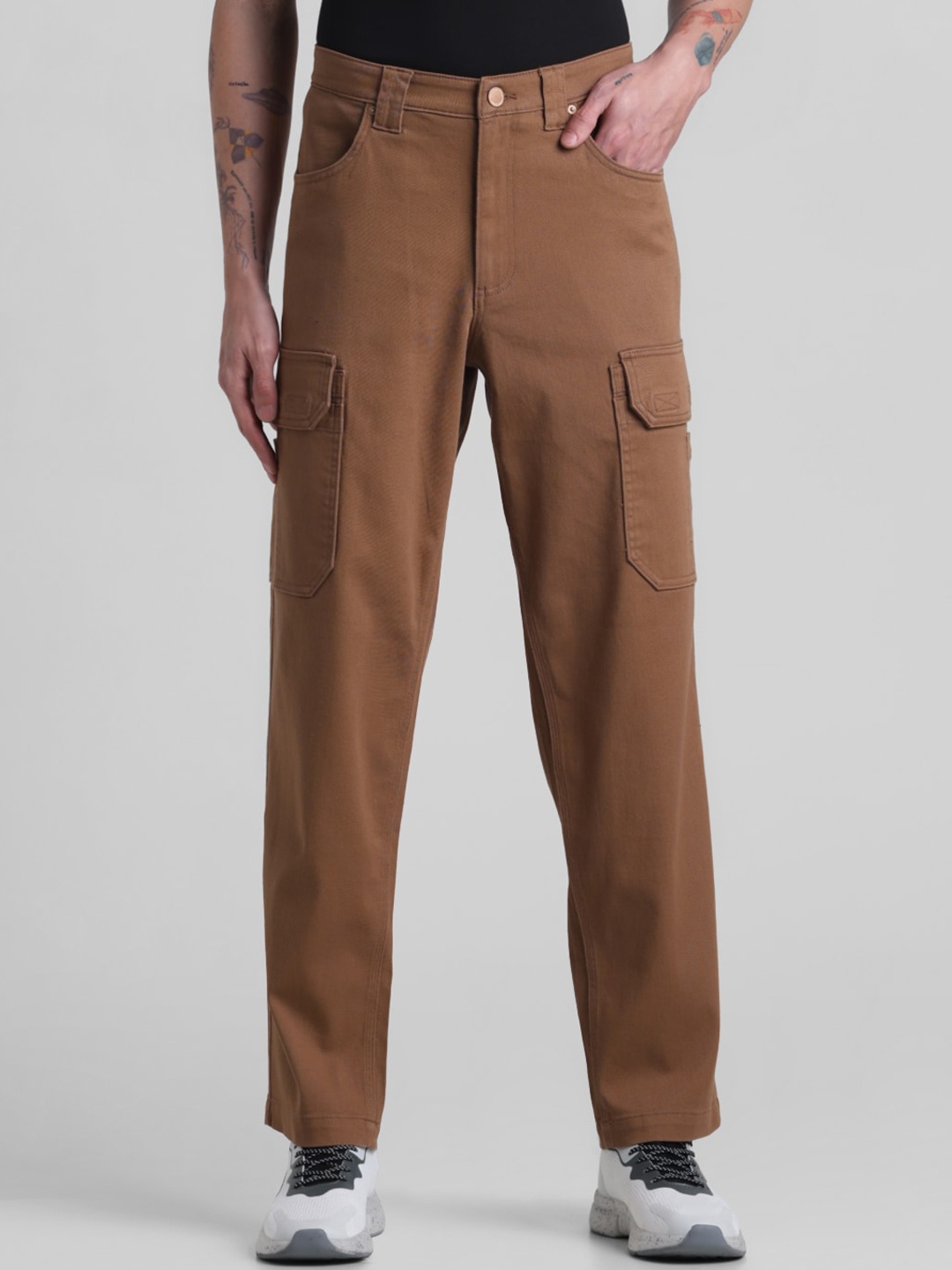 

Jack & Jones Men Mid-Rise Cargo Trouser, Brown