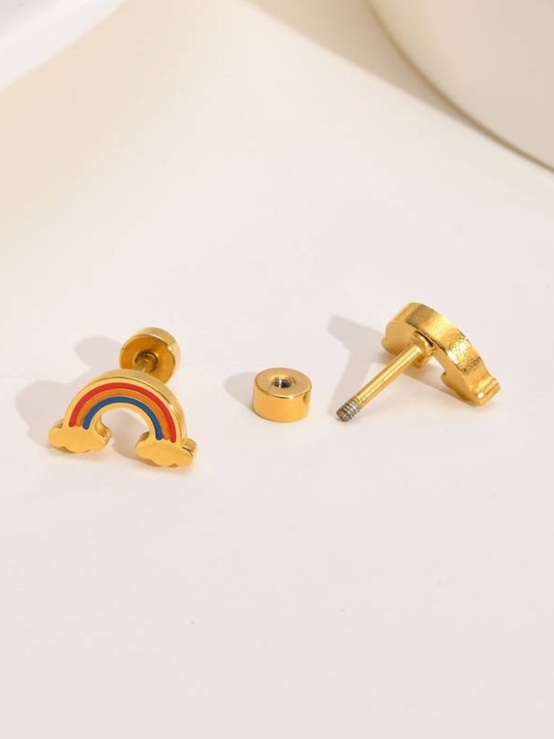 

EL REGALO Set Of 2 Contemporary Studs Earrings, Red