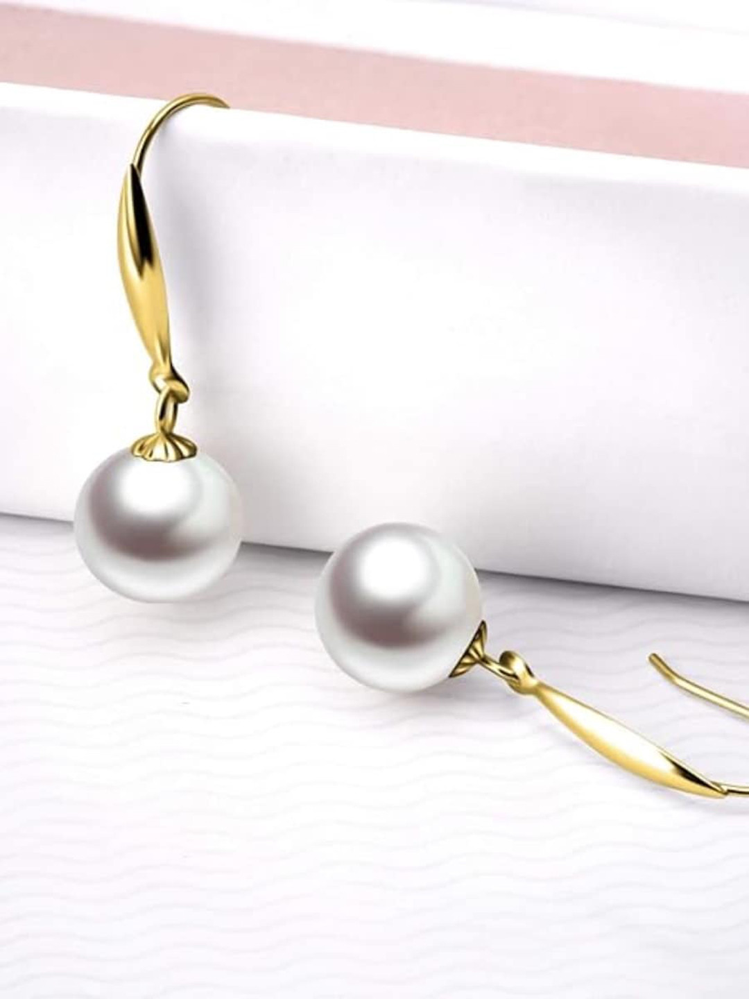 

EL REGALO Gold-Plated Pearl Beaded Drop Earrings